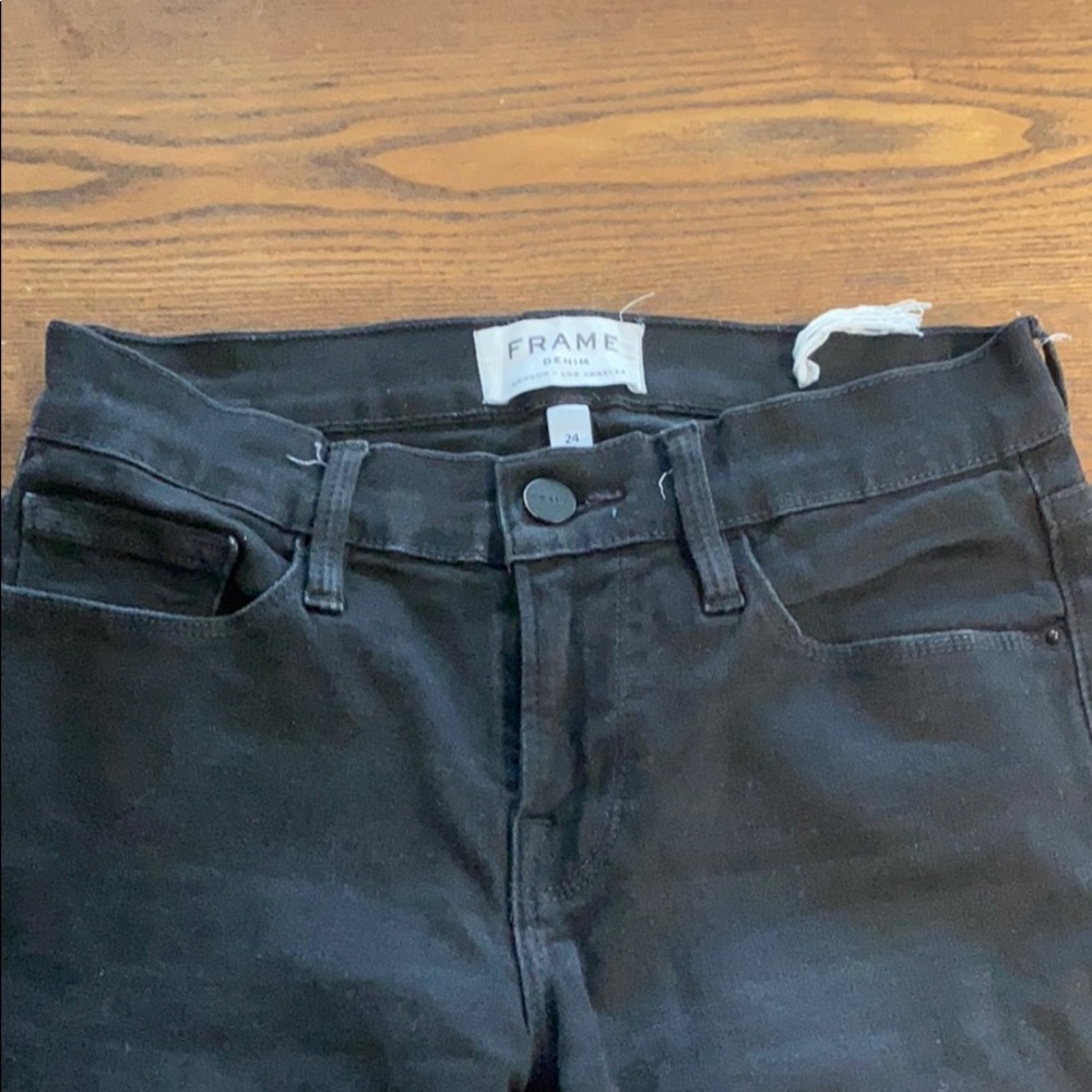 Frame cut hem skinny jeans